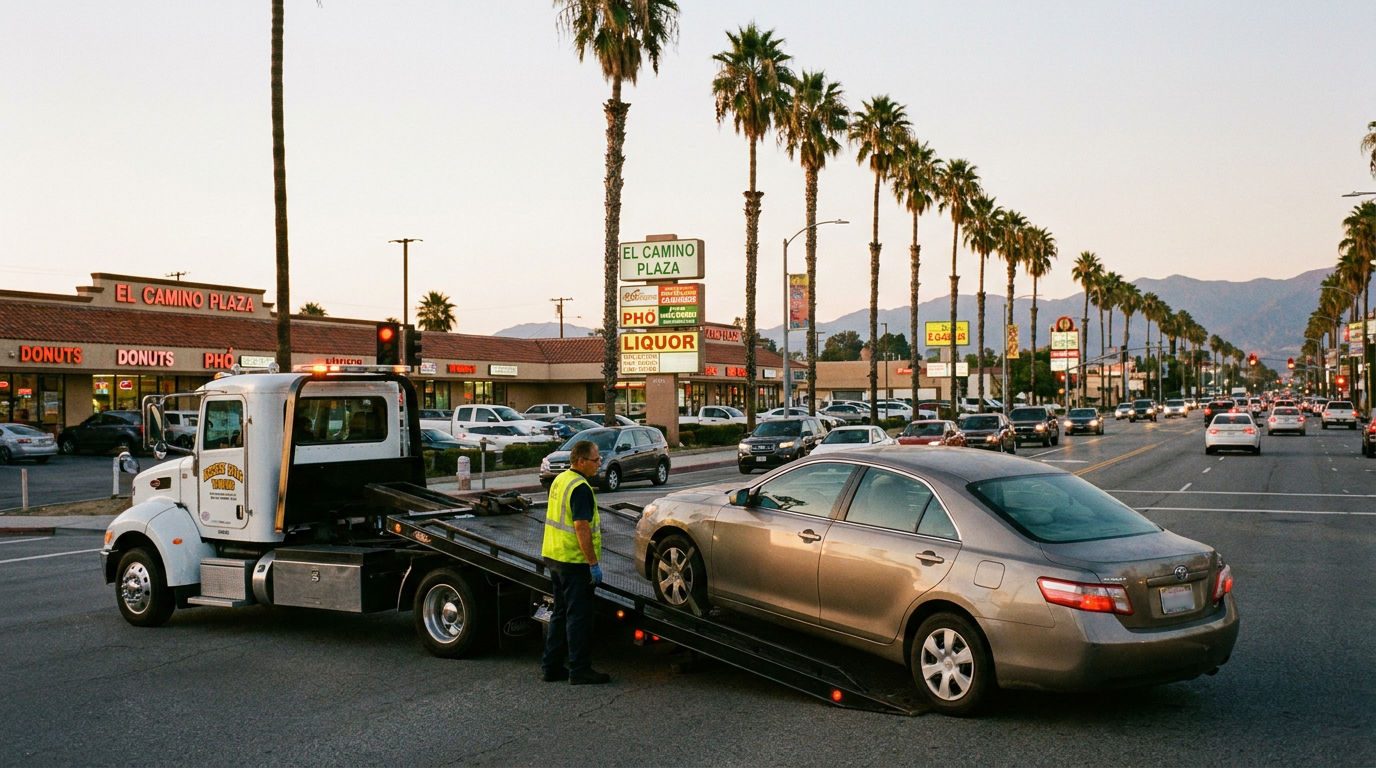 Ramirez Towing SD truck on El Cajon Boulevard in East County San Diego
