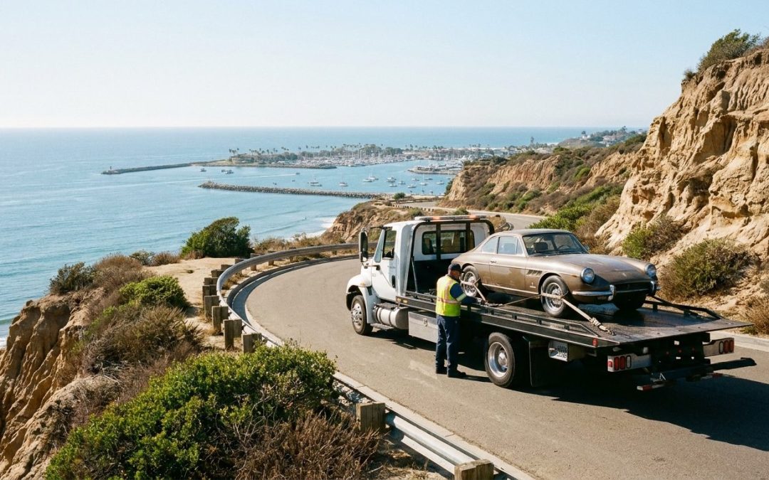 Ramirez Towing SD truck on Sunset Cliffs Boulevard in Point Loma